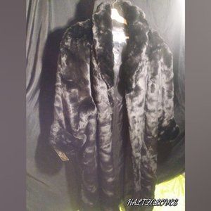 Jet Black Sable Faux Fur Full Length 3XL Silk & Sable